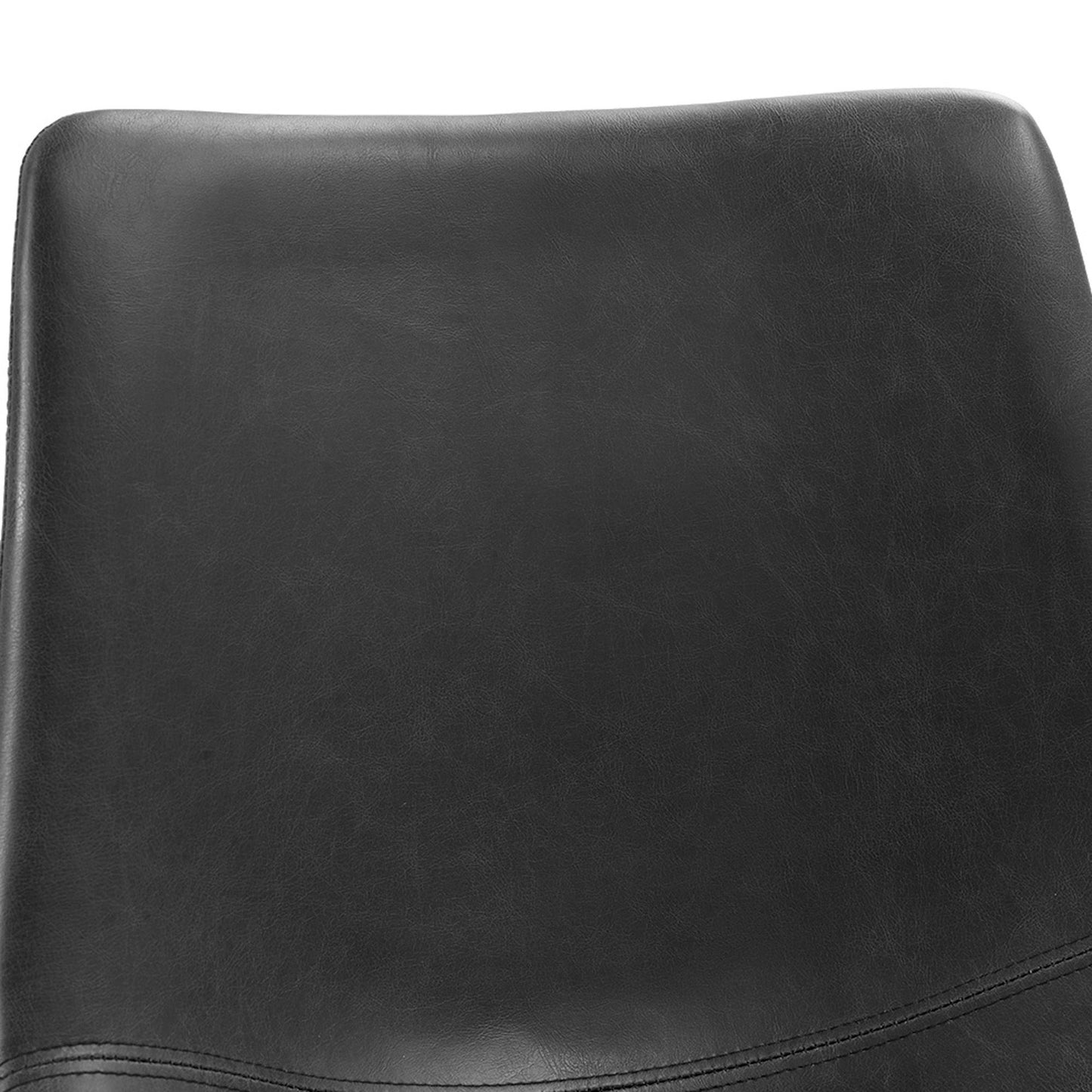 Industrial Faux Leather Counter Stools (Set of 2) - Black