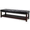 Wooden Base Upholstered Bench For Bedroom For Entryway - Black