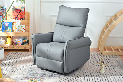 Rocker Recliner Chair, 360ÔøΩÔøΩ Swivel Nursery Rocking Chair, Glider Chair, Modern Small Rocking Swivel Recliner Chair For Bedroom, Living Room Chair Home Theater Seat, Side Pocket - Blue Gray