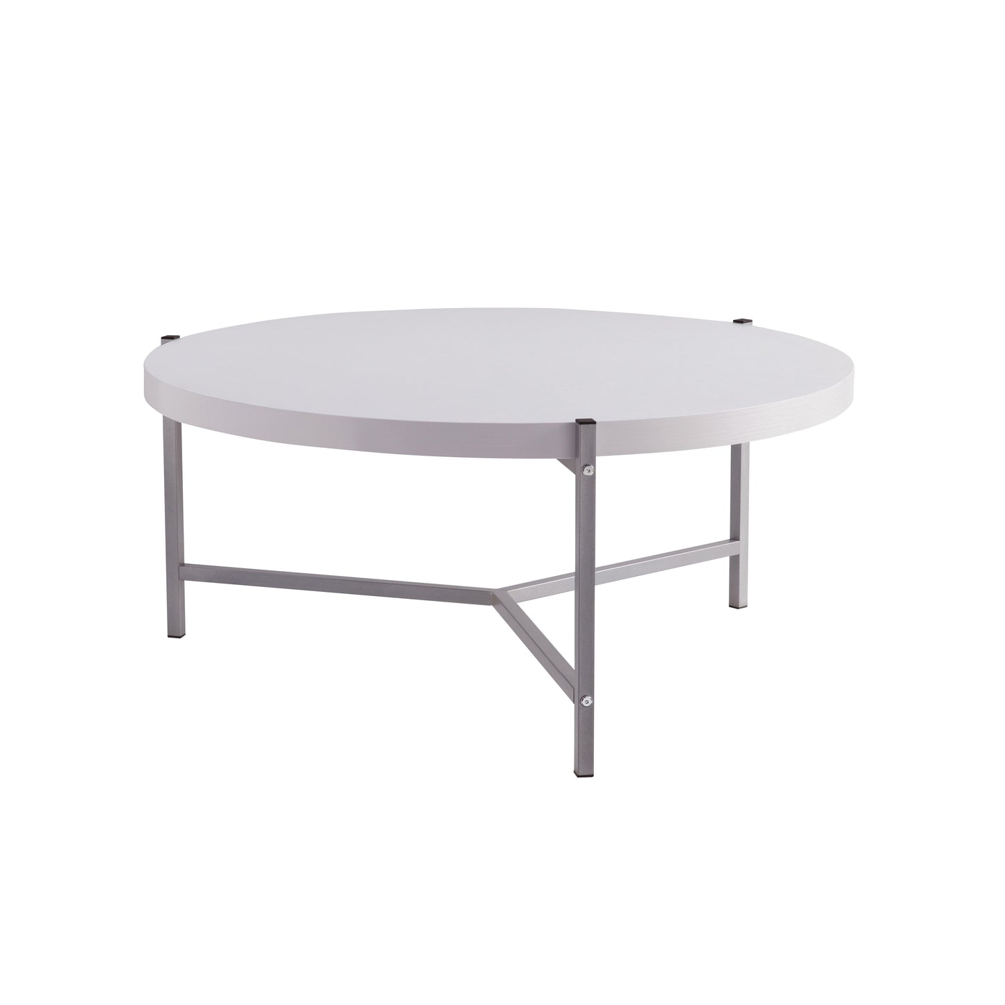Essential - Round Coffee Table Metal Legs - White / Silver