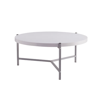 Essential - Round Coffee Table Metal Legs - White / Silver