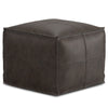 Sheffield - Square Pouf - Distressed Dark Brown