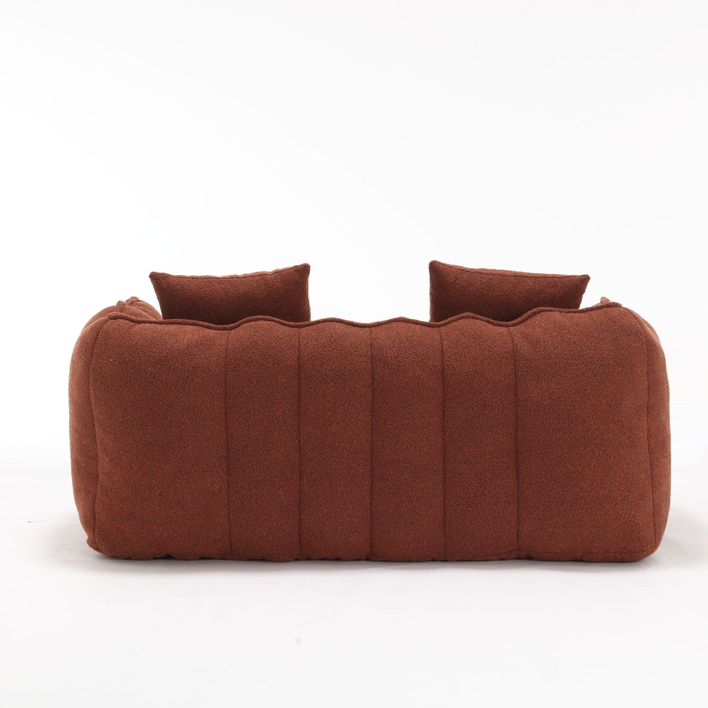 Soft Beanbag Chair With High Resilience Foam Core For Two People, The Comfortable Square Recliner Sofa Is Ideal For Family Members And Friends Engaged In Games, Reading, Watching TV - Red / Brown