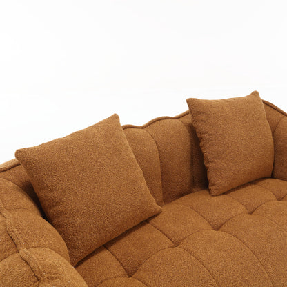 Soft Beanbag Chair With High Resilience Foam Core For Two People - Yellow