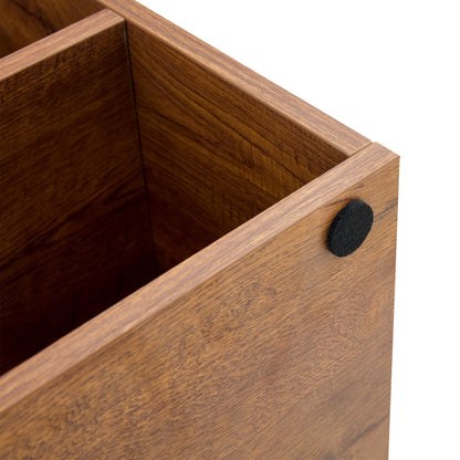 Modern 2 Piece Cube TV Stand With Open Storage, L Shaped Design - Walnut