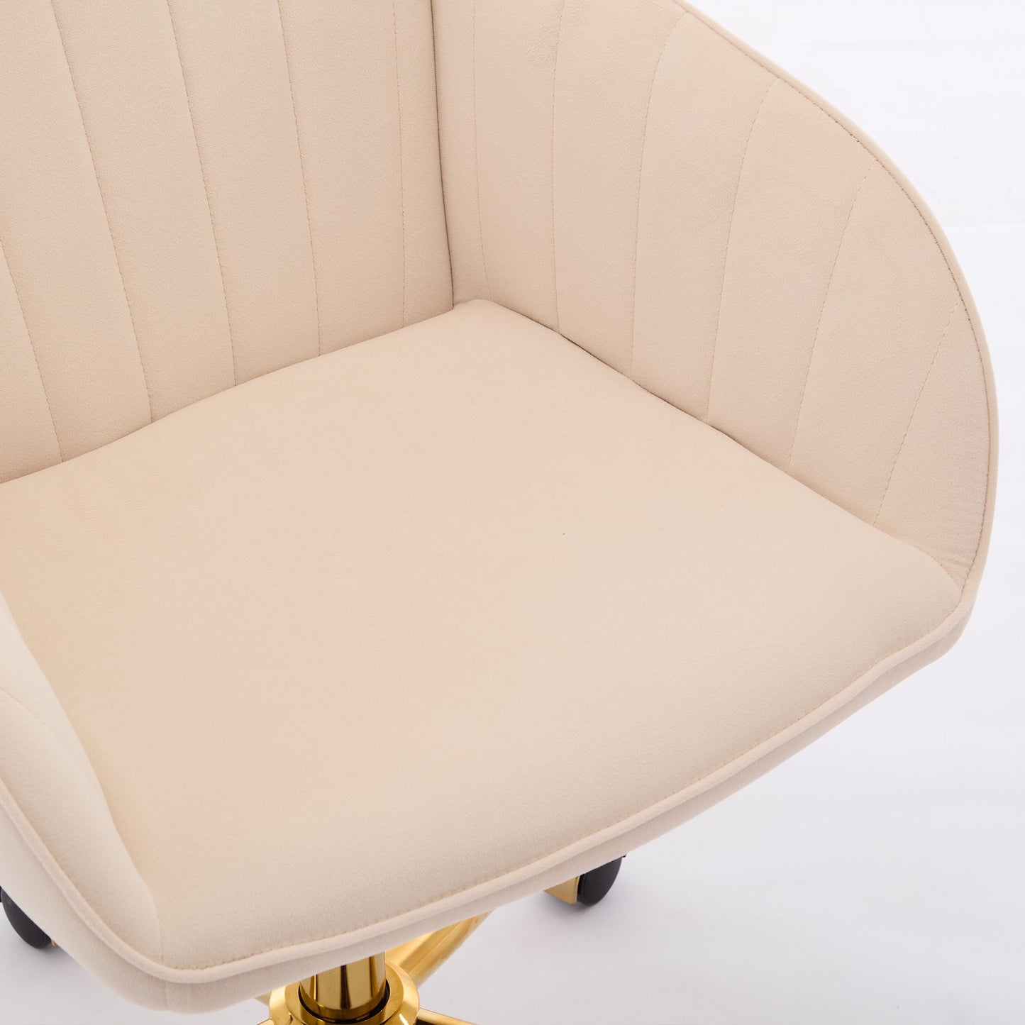 Ergonomic Office Chair With Swivel Function, Velvet, Comfortable For Long Sitting - Khaki