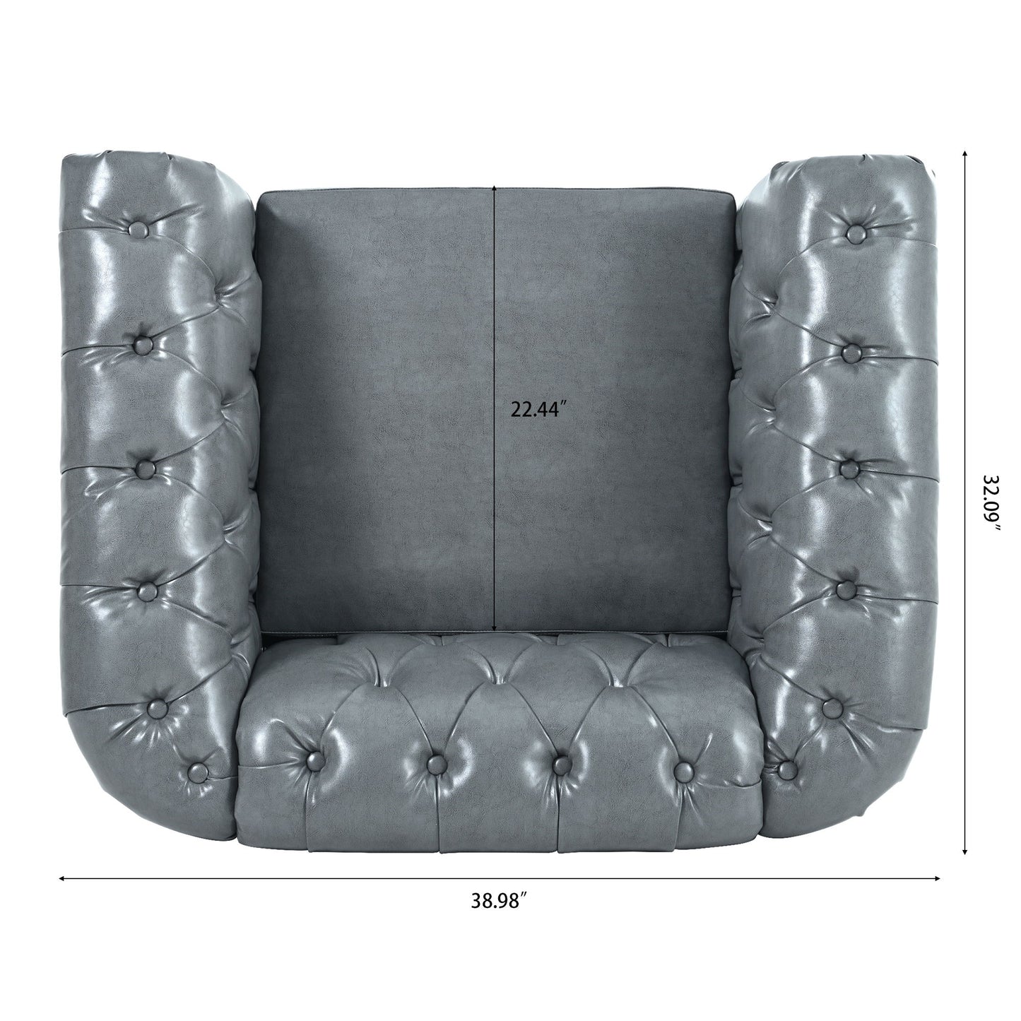 1 Seater Sofa For Living Room - Gray