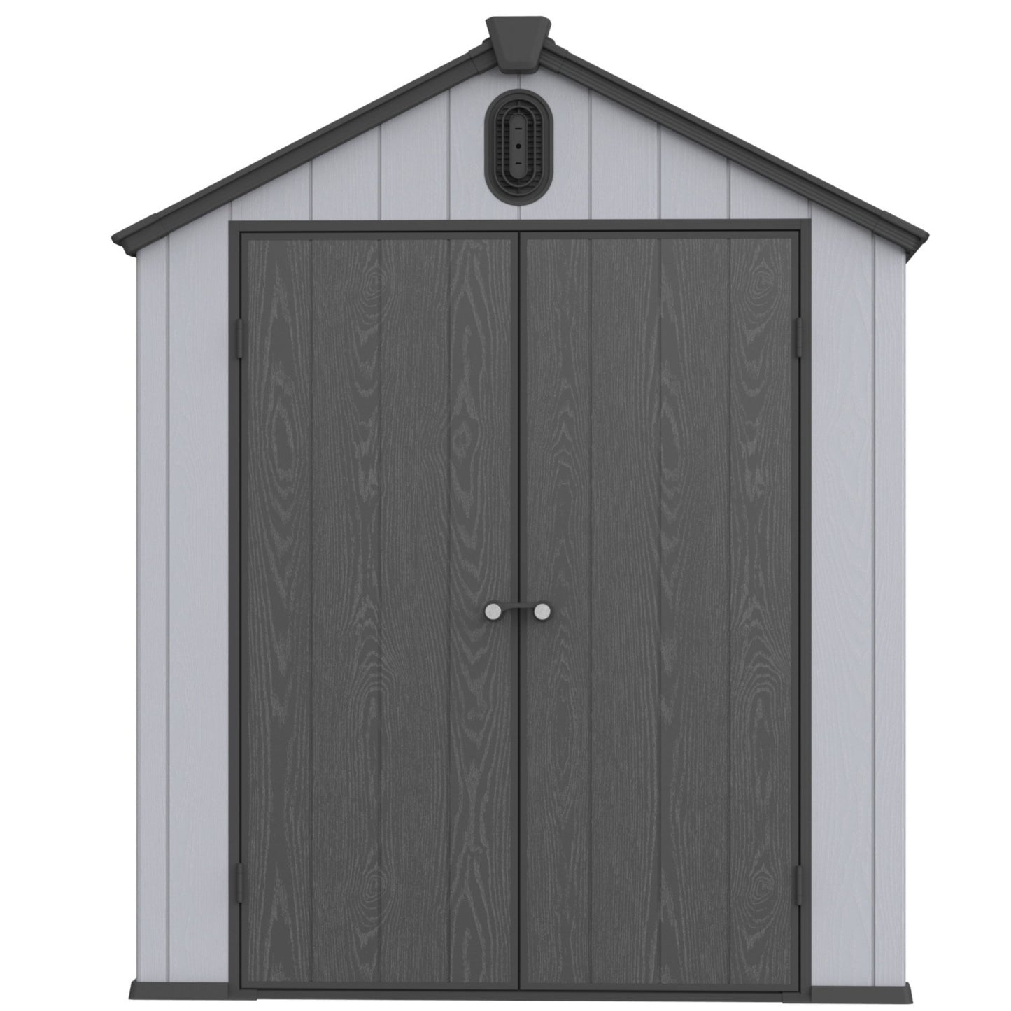 Xwt012 Plastic Storage Shed For Backyard Garden Big Spire Tool Storage - Black / Gray