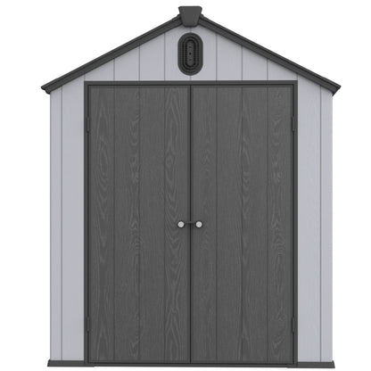 Xwt012 Plastic Storage Shed For Backyard Garden Big Spire Tool Storage - Black / Gray