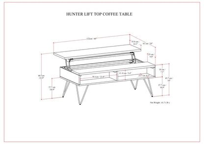 Hunter - Lift Top Coffee Table - Oak