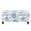 Luxury Storage Ottoman With Floral Patterned Fabric, Soft Close Hinges, Functional Footrest & Seat - Multicolor
