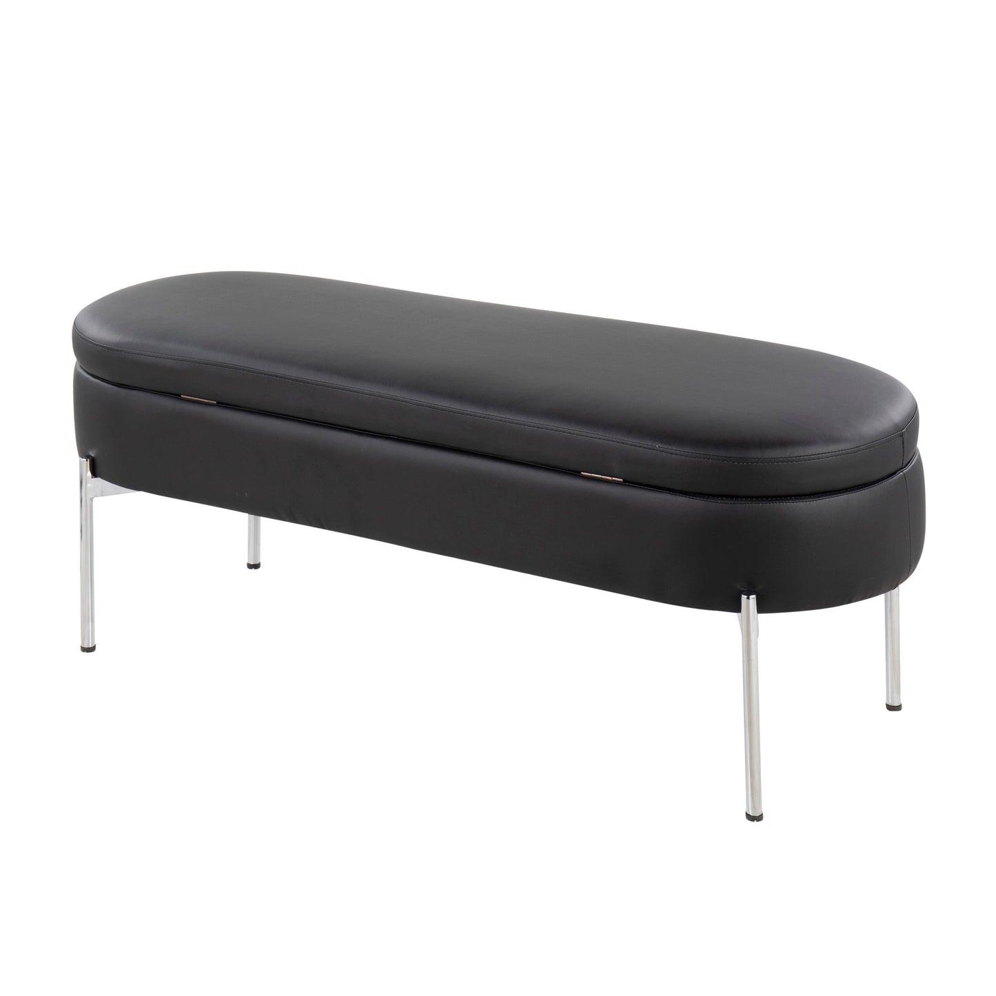 Chloe - Contemporary / Glam Bench - Chrome / Black