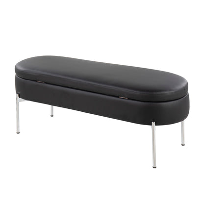 Chloe - Contemporary / Glam Bench - Chrome / Black