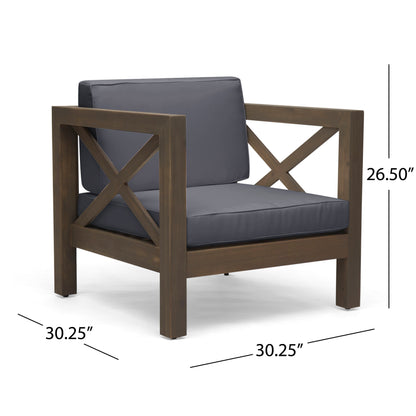 Brava - Modern Club Chair With Water Resistant Cushions - Gray