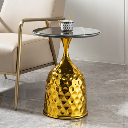 Nordic Style Iron Round Tray Coffee Table Carbon Steel - Gold