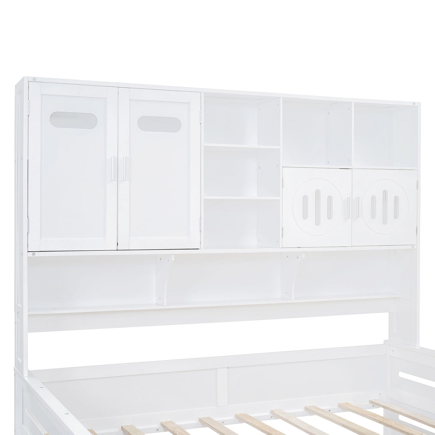 Full Size Daybed With 2 Drawers And All In One Cabinet And Shelf - White
