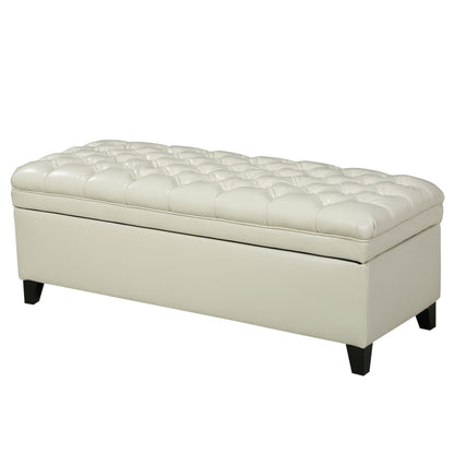 Juliana - Storage Ottoman With Hidden Compartment - Ivory