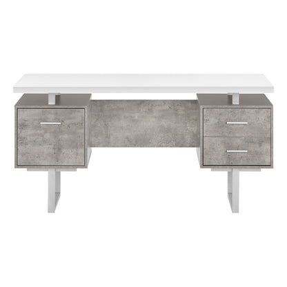 Computer Desk For Home Office, Laptop, Left, Right Set - Up, Storage Drawers, Modern - White