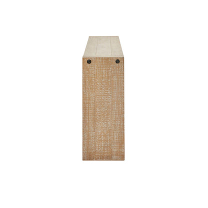Modern Solid Wood Console Table With Distressed - Reclaimed Wheat
