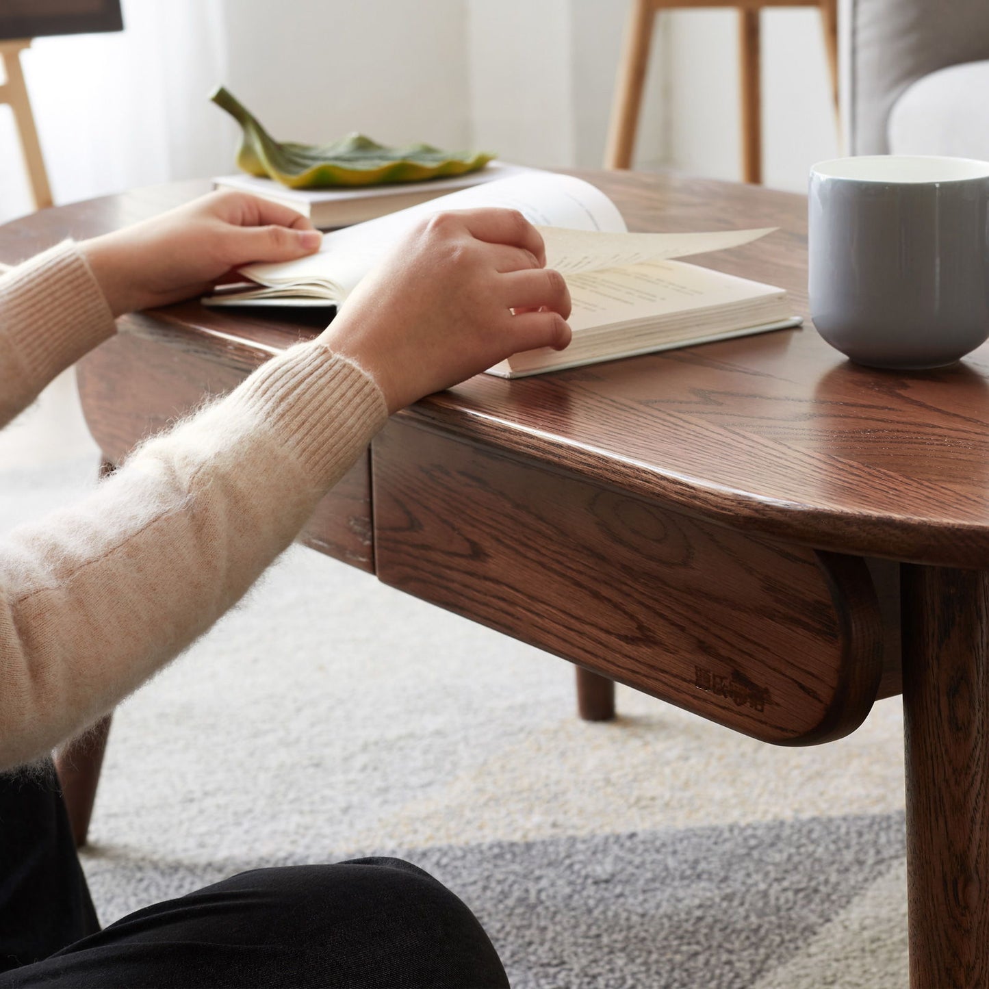 Capsule Centre Low Table With Drawers Coffee Table - Natural