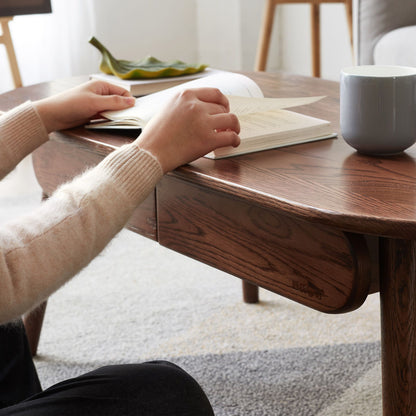 Capsule Centre Low Table With Drawers Coffee Table - Natural