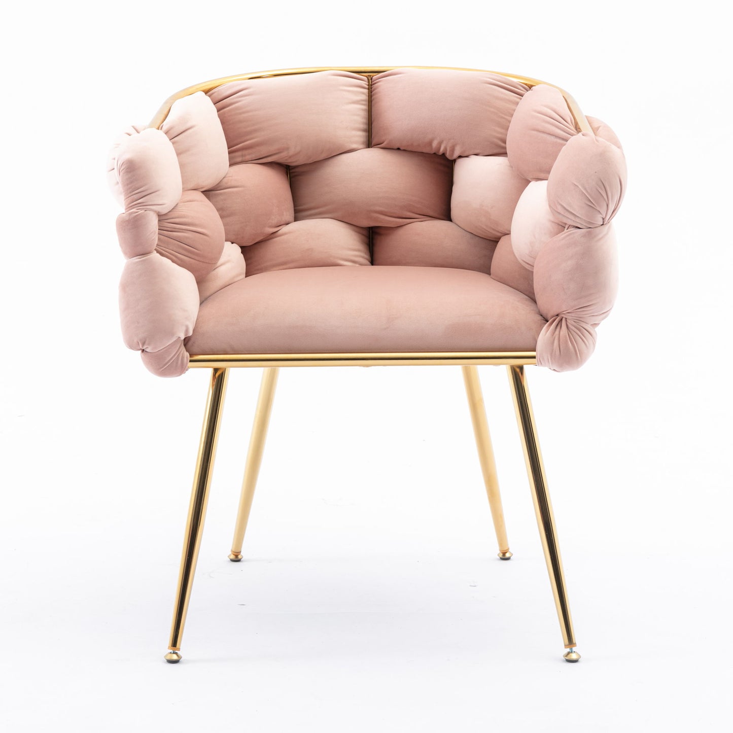 Luxury Modern Simple Leisure Velvet Single Sofa Chair Bedroom Lazy Person Household Dresser Stool Manicure Table Back Chair - Pink