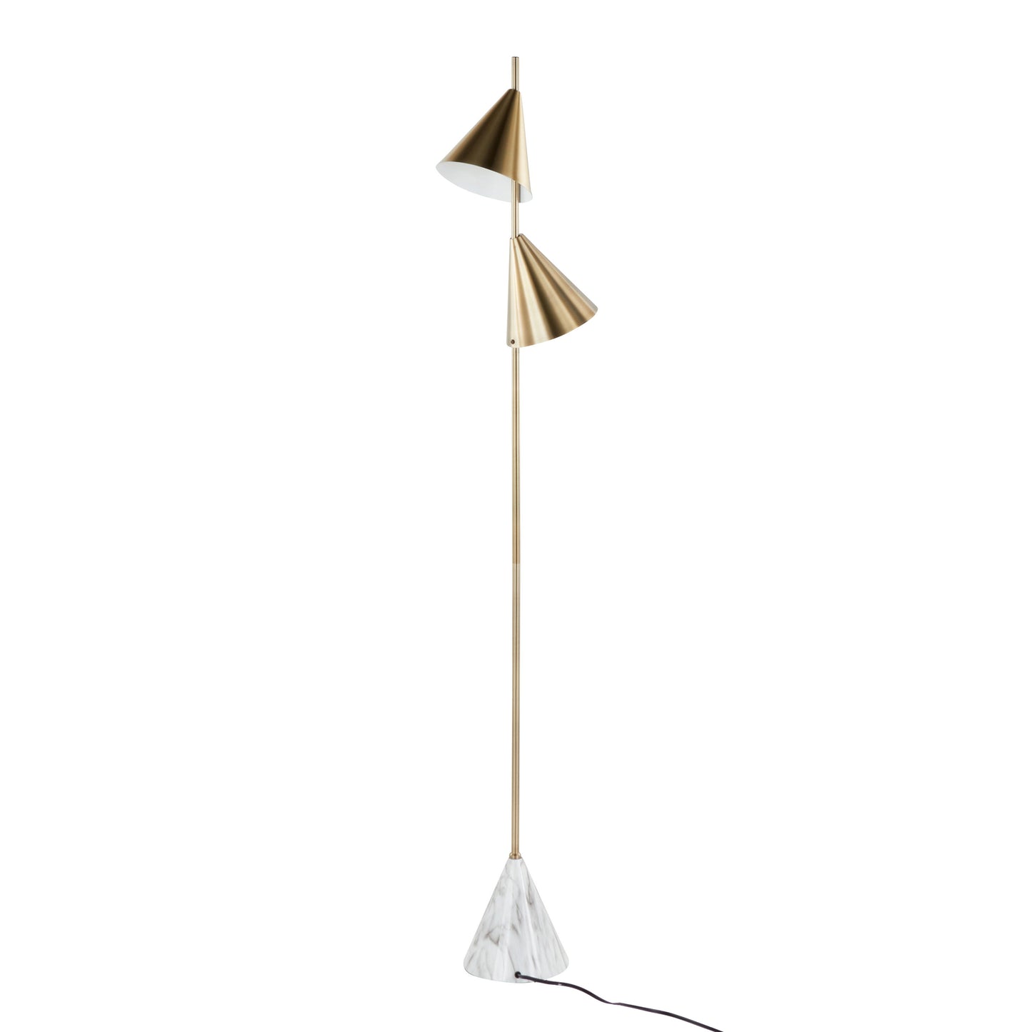 Cone - Glam Floor Lamp - Gold / White