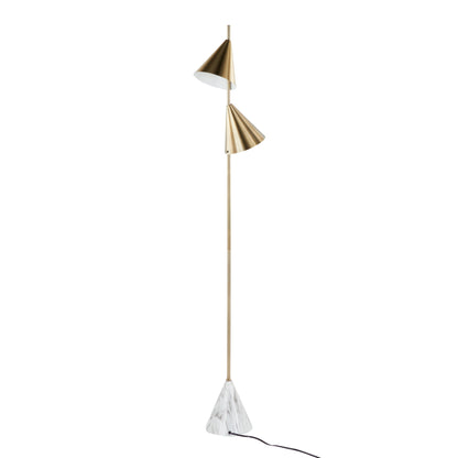 Cone - Glam Floor Lamp - Gold / White