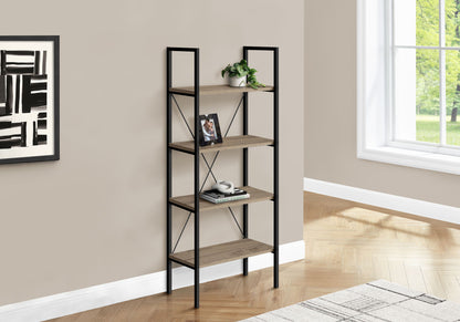 Bookshelf, Bookcase, 4 Tier, Office, Bedroom, Contemporary, Modern - Taupe
