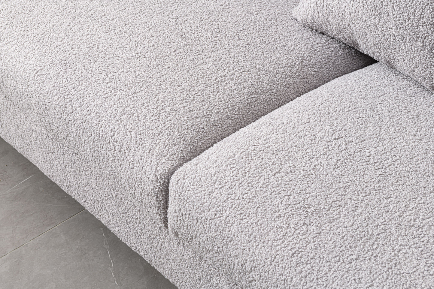 Luxurious And Comfortable Upholstered Sofa With Golden Legs And Pillows For Living Room And Reception Area - Gray
