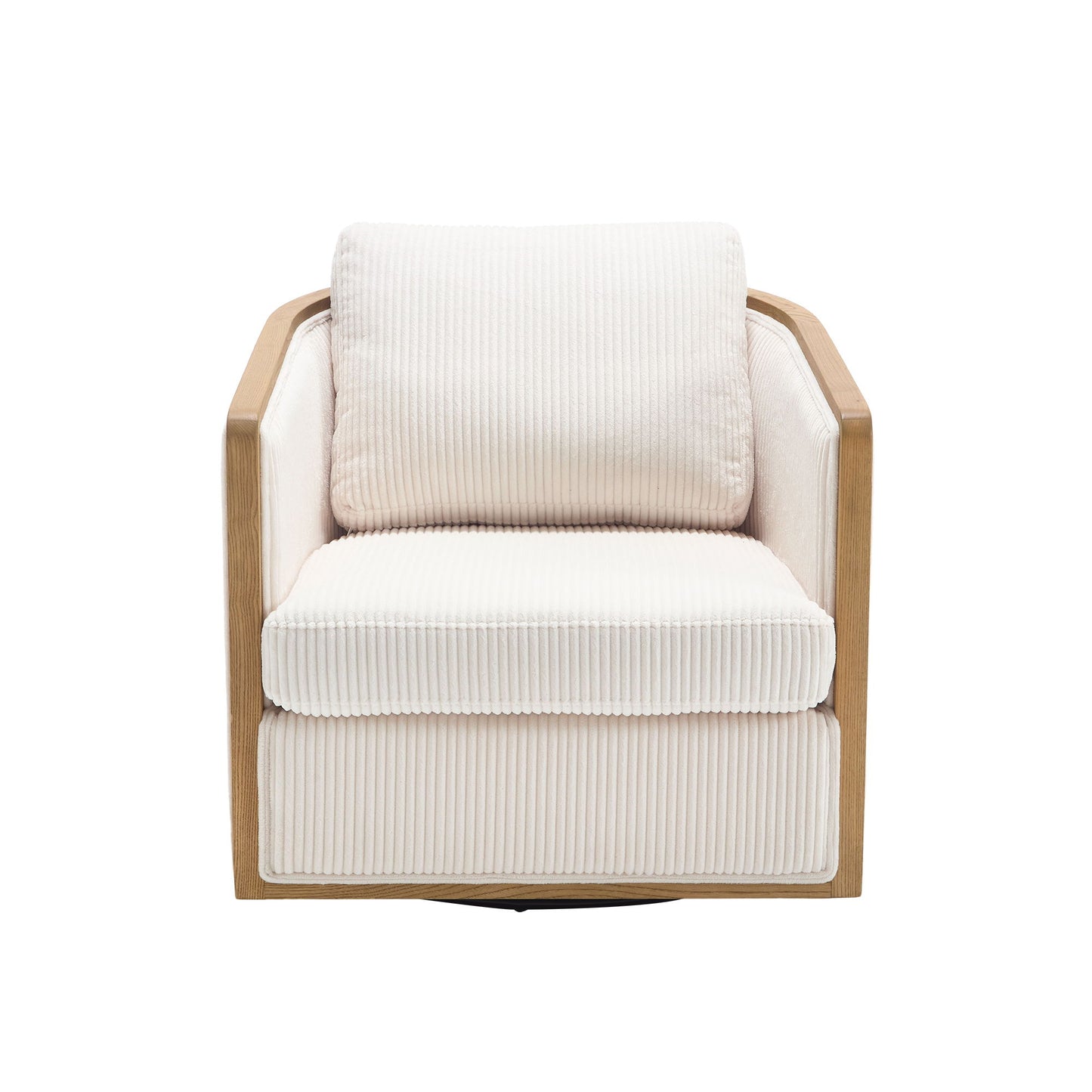 Swivel Barrel Chair, Comfortable Accent Sofa Chair, 360 Degree Swivel - Beige
