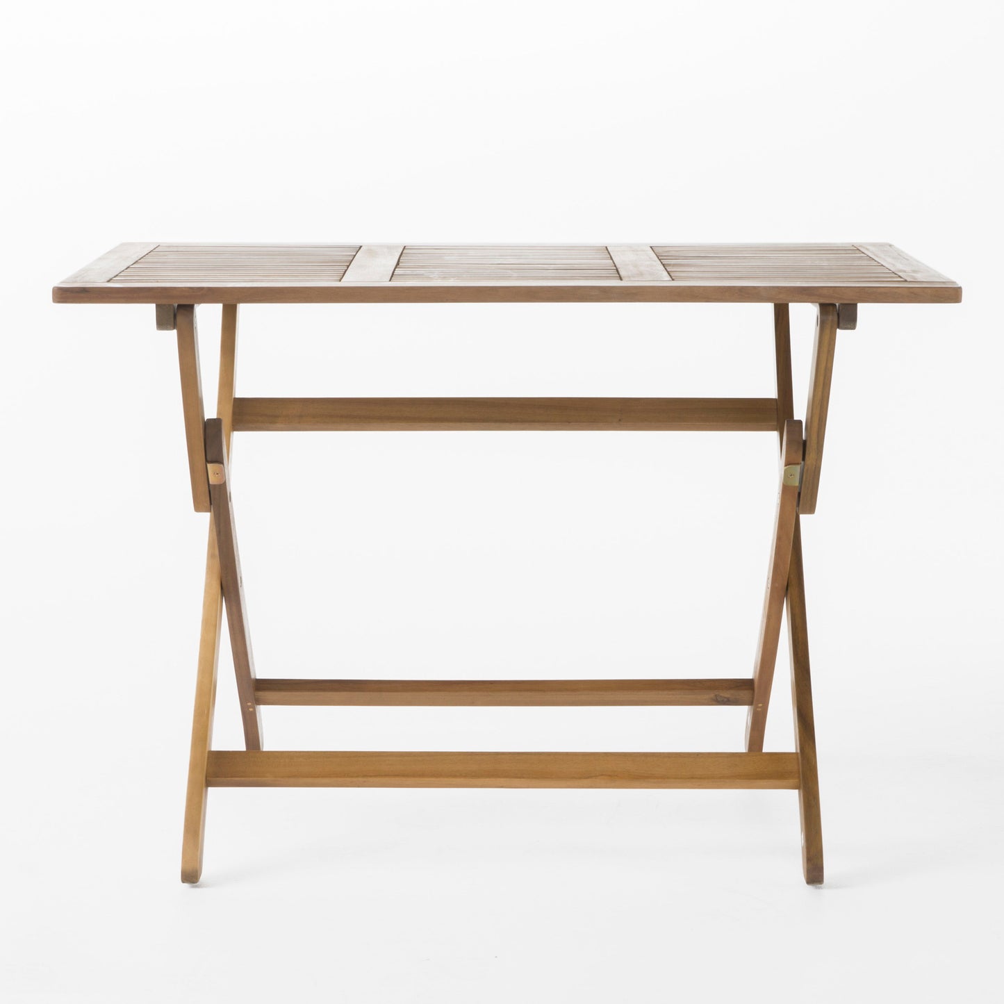 Blissique - Outdoor Foldable Wood Dining Table With Slat Design - Natural