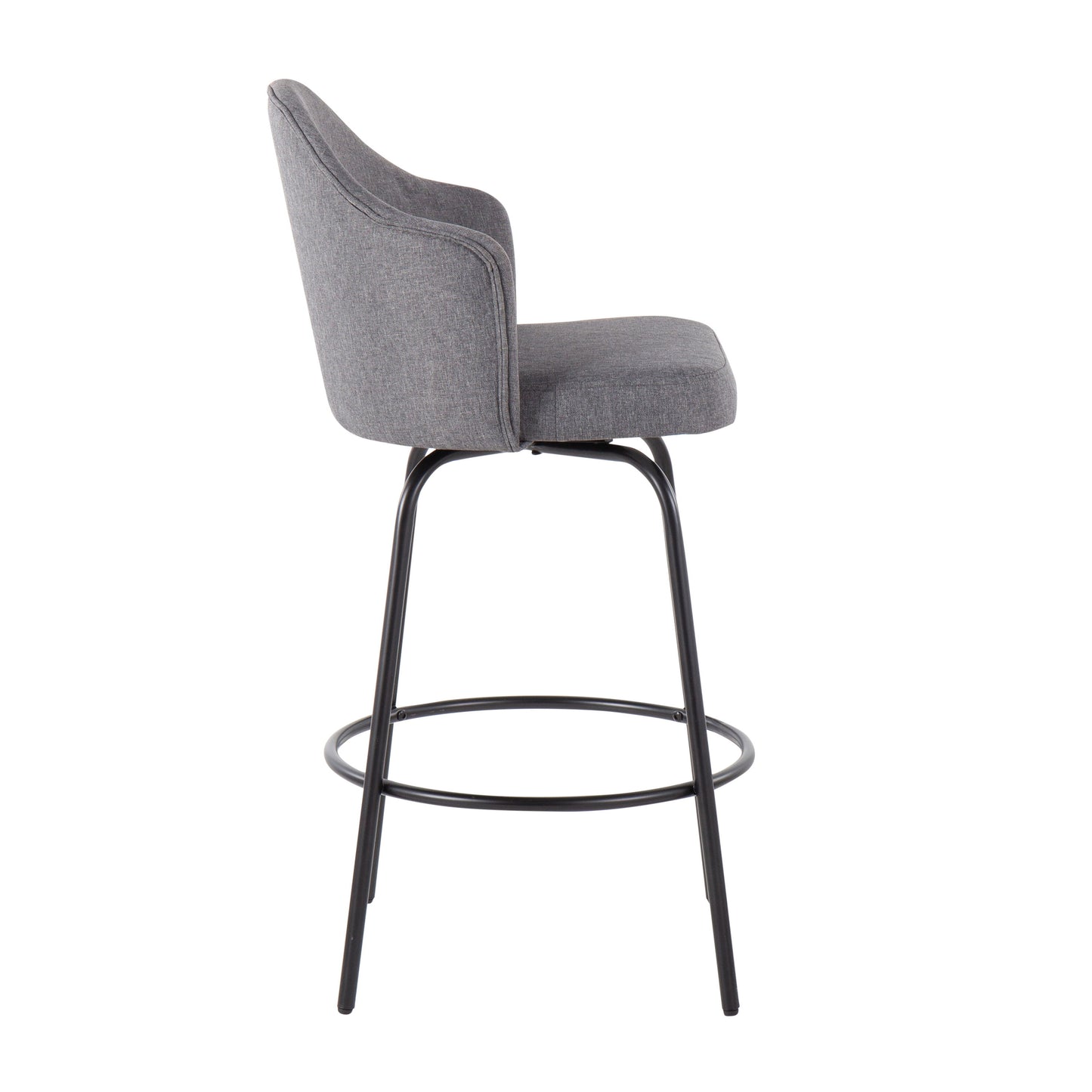 Ahoy - Contemporary Fixed Height Counter Stool (Set of 2) - Black / Gray