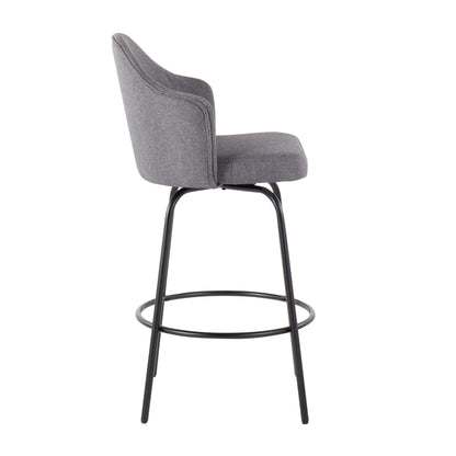 Ahoy - Contemporary Fixed Height Counter Stool (Set of 2) - Black / Gray