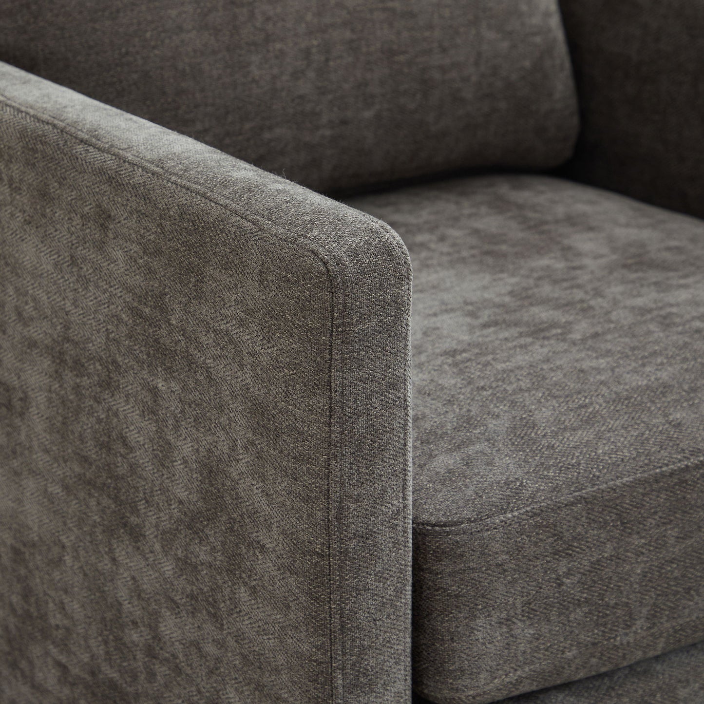 Modern Square Upholstered Swivel Accent Chair With Chenille Fabric - Charcoal