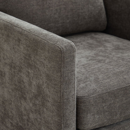 Modern Square Upholstered Swivel Accent Chair With Chenille Fabric - Charcoal