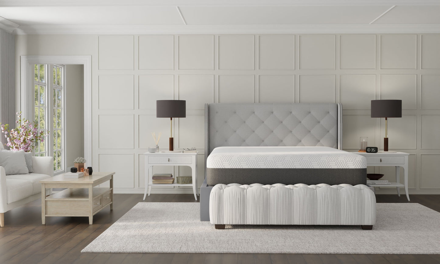 Pur Chill - 12" Queen Soft Mattress With Phase Change Cooling Fabric - White / Gray
