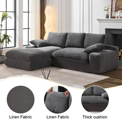 Modern Minimalist Modular Sectional Sofa Set, Upholstered Sleeper Couch - Gray