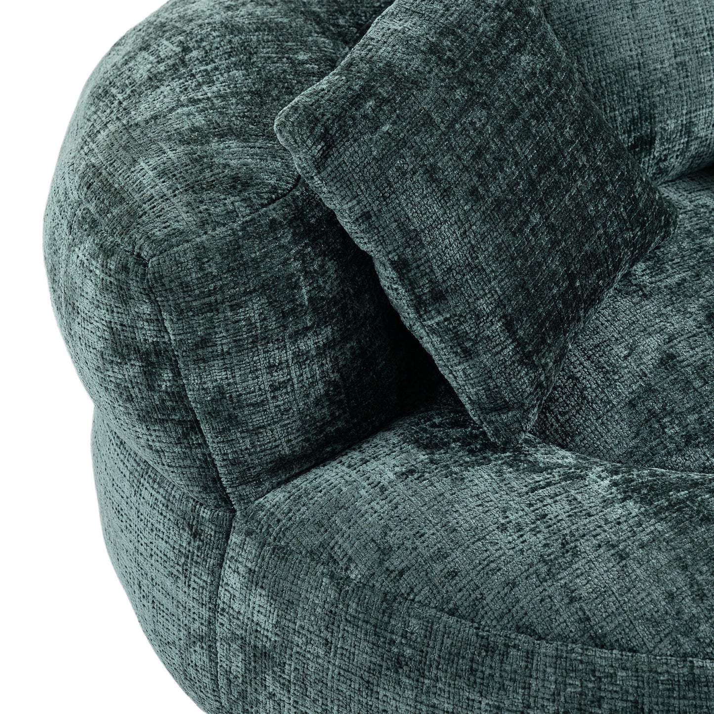 Chenille High Back Bean Bag Chair Couch With 3 Pillows, Indoor & Outdoor, Single Gaming Sofa For Bedroom - Emerald