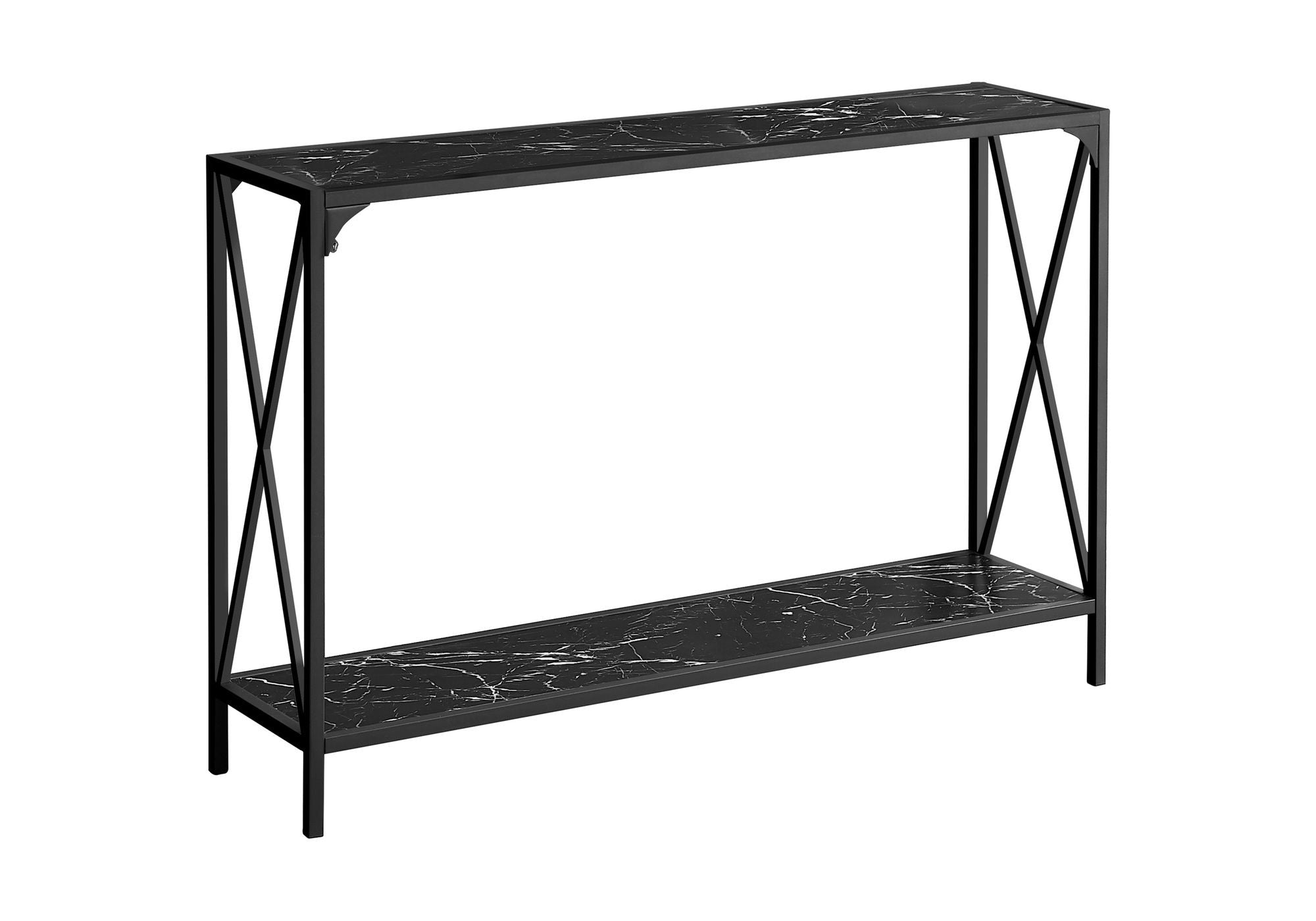 Accent Console Table For Entryway, Marble Contemporary & Modern - Black