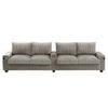 Modern 4 Seater Corduroy Sofa Couch With USB Ports, Hidden Storage Arms, And Flip Top Cup Holders - Brown - Brown