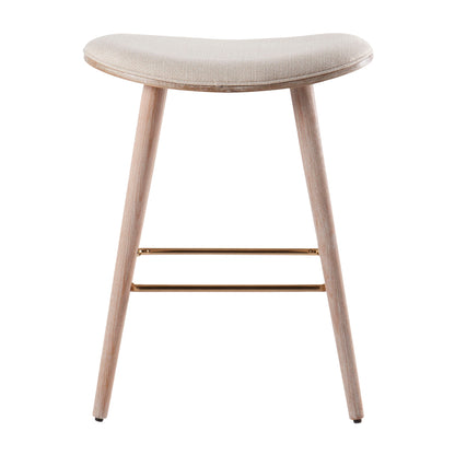 Saddle - Contemporary Counter Stool (Set of 2) - White Washed / Cream