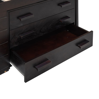 Twin Size Loft Bed With Cabinet And Shelf - Espresso