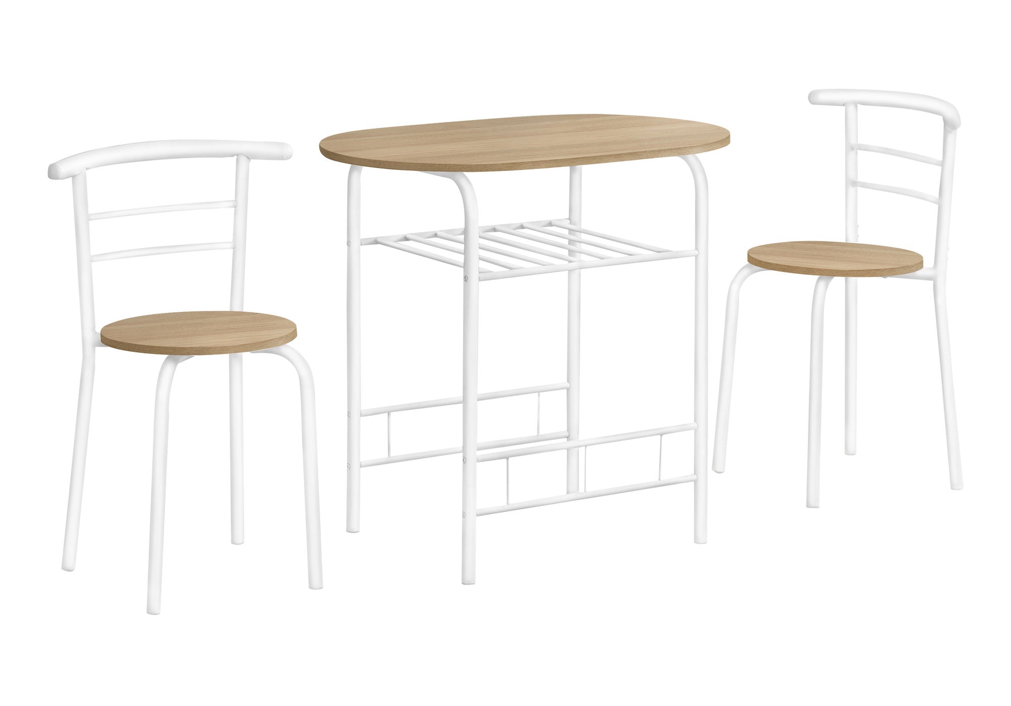 3 Pieces Dining Table Set, Small, Contemporary & Modern - Natural