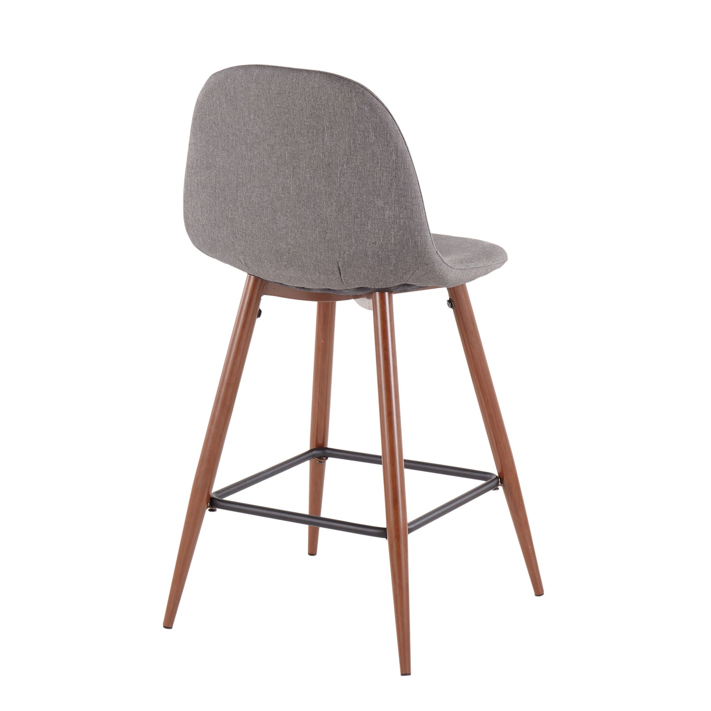 Pebble - Mid-Century Modern Counter Stool (Set of 2) - Walnut / Charcoal