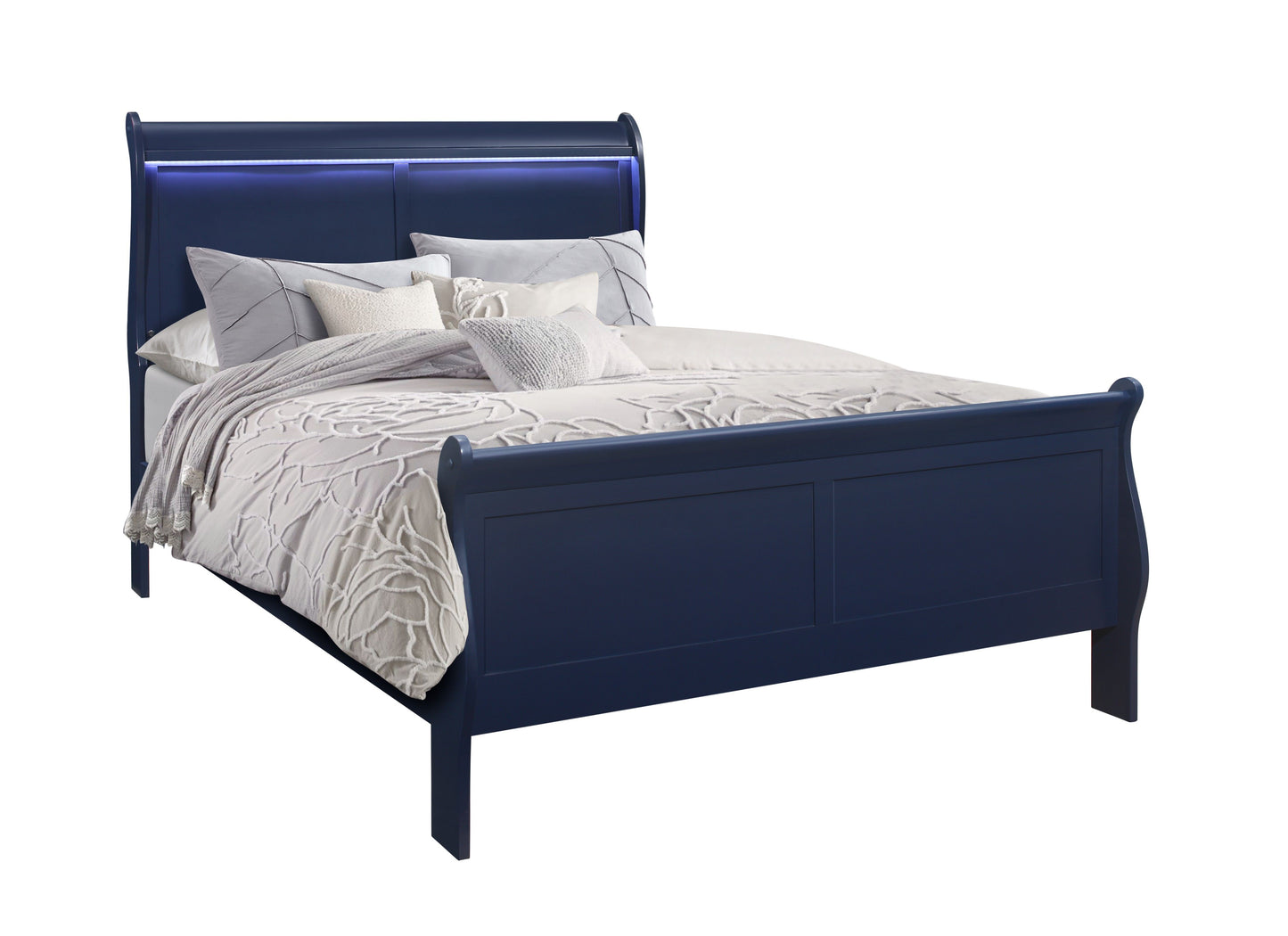 Charlston - Full Bed With LED - Blue