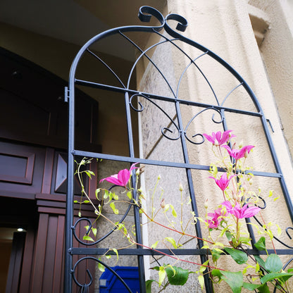 2 Pack Metal Garden Rustproof Trellis For Climbing Plants Outdoor Flower Support - Black