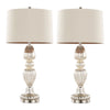 Spade - Contemporary Table Lamp (Set of 2) - Mercury / Nickel / Natural