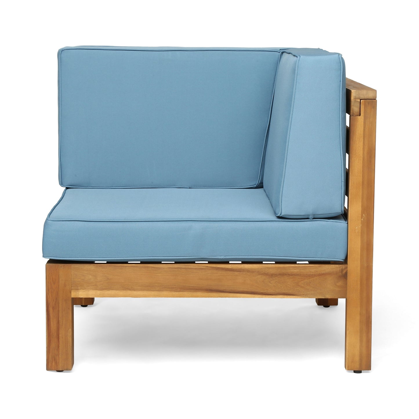 Oana - 2 Piece Love Seat Set, Acacia Wood Frame With Water Resistant Cushions - Blue