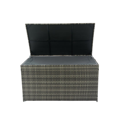 Outdoor Storage Box, 200 Gallon Wicker Patio Deck Boxes With Lid, Outdoor Cushion Storage For Kids Toys, Pillows, Towel - Gray